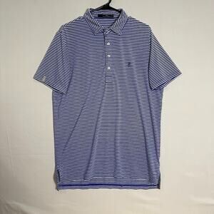 RLX Ralph Lauren Striped Polo Shirt‎ Men’s M Blue White Golf Stretch